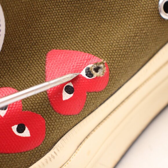 Converse Comme des Garçons Play x Chuck 70 Hi Women's Size 7 162973C Shoes - Picture 10 of 11